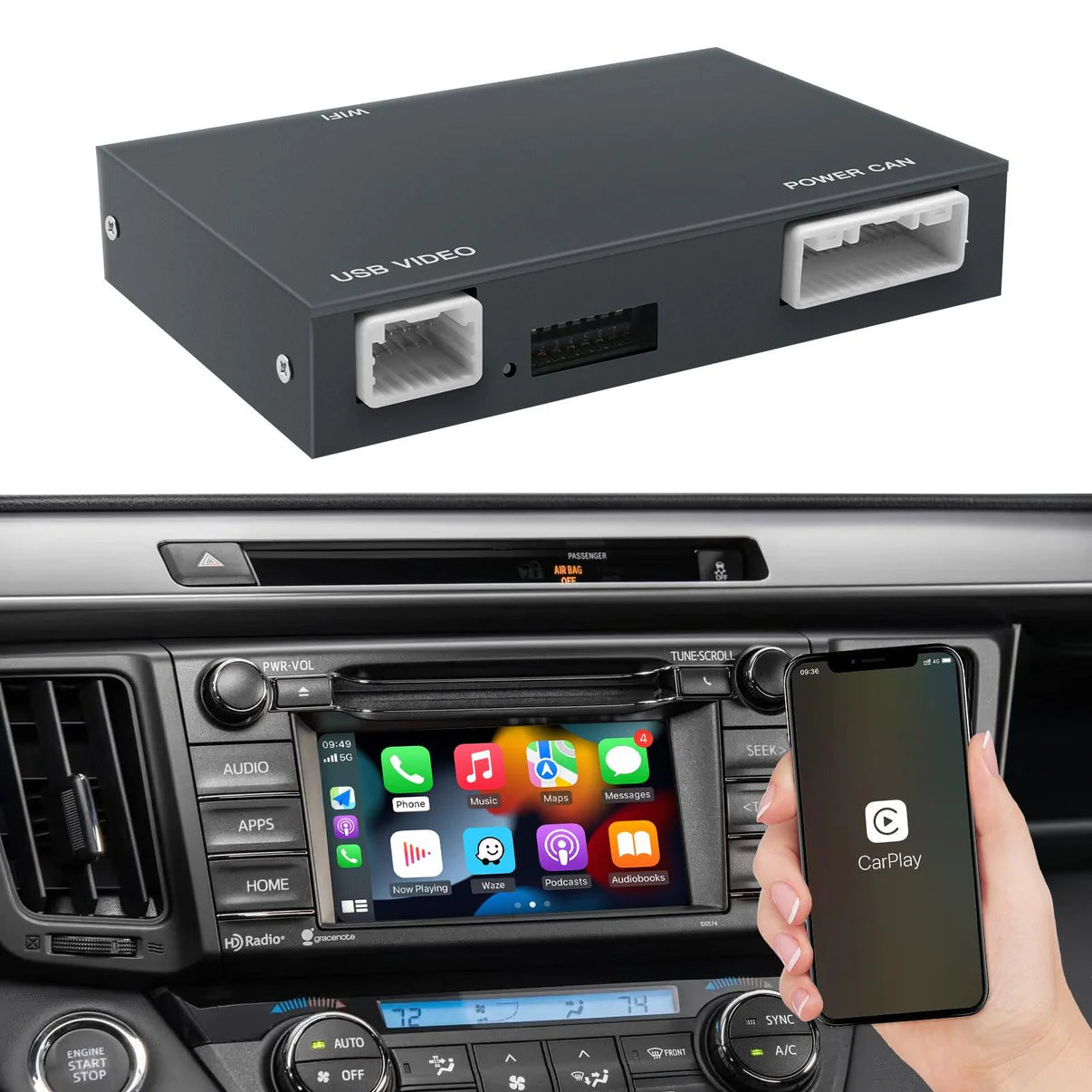 Wireless Carplay Android Auto interface for Toyota Touch2 & Entune2.0