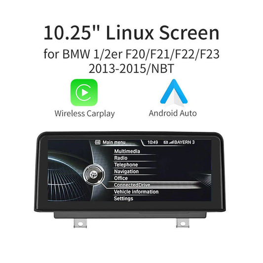 10.25'' Linux screen for BMW 1/2er F20 F21 2011-2016 NBT CarPlay Android Auto