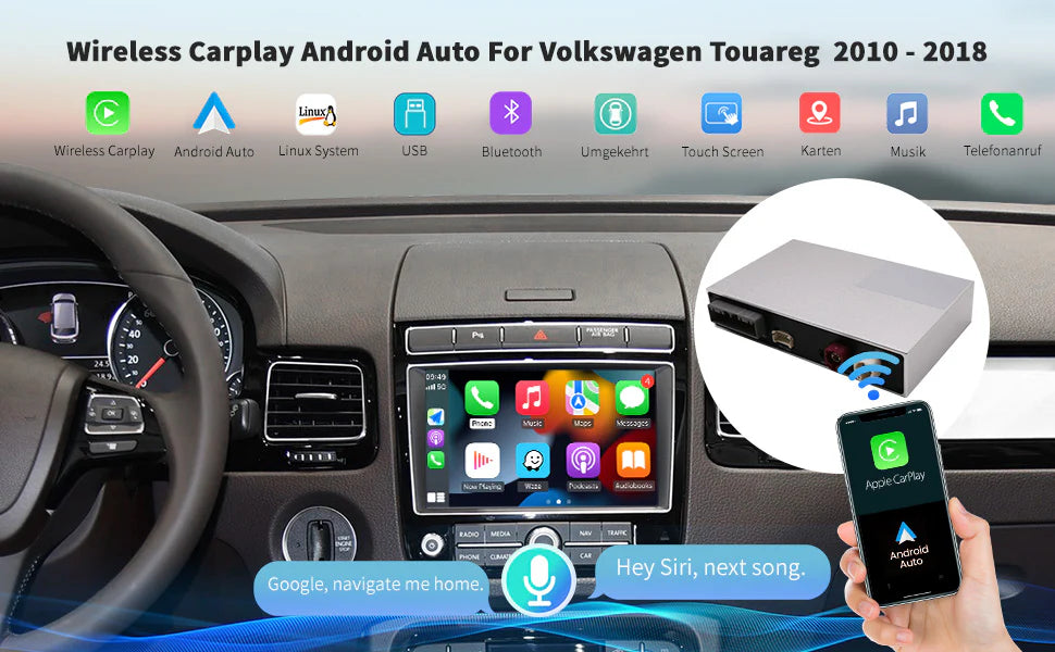 Wireless Carplay Android auto for Volkswagen Touareg 2010-2018