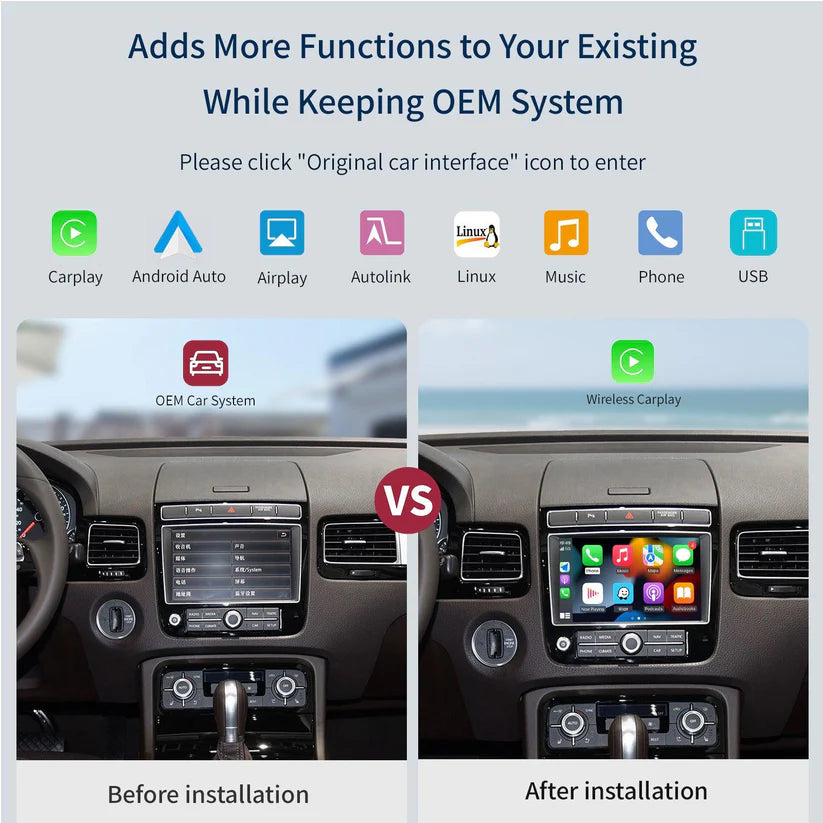 Wireless Carplay Android auto for Volkswagen Touareg 2010-2018