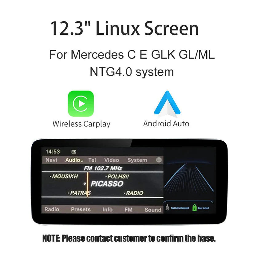 12.3“ Linux screen for Mercedes Benz NTG4.0/4.5/5.0 Wireless CarPlay Android Auto