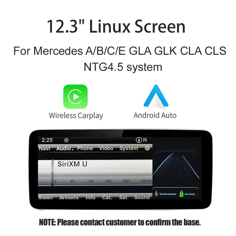 12.3“ Linux screen for Mercedes Benz NTG4.0/4.5/5.0 Wireless CarPlay Android Auto