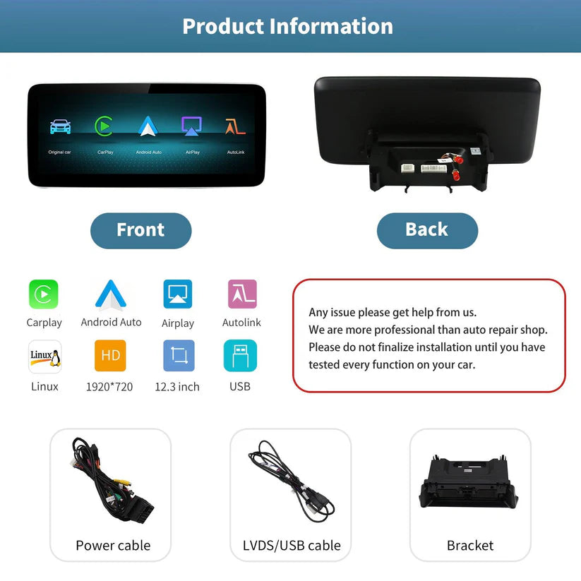 10.25“ Linux screen for Mercedes Benz NTG4.0/4.5/5.0 Wireless CarPlay Android Auto