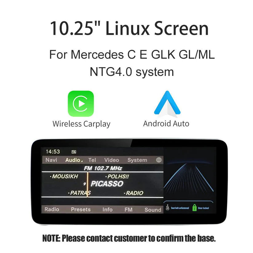 10.25“ Linux screen for Mercedes Benz NTG4.0/4.5/5.0 Wireless CarPlay Android Auto